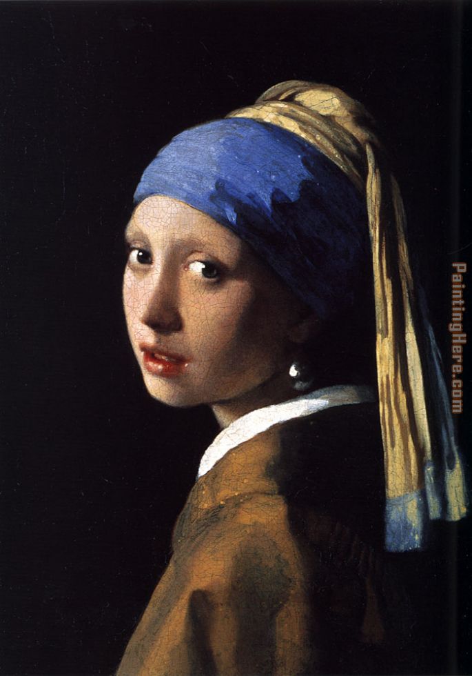girl with the pearl earring painting - Johannes Vermeer girl with the pearl earring art painting